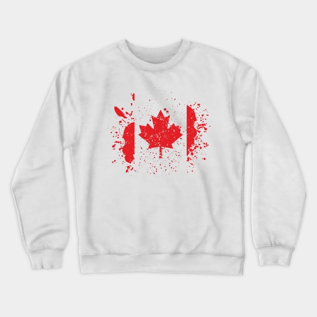 Grunge Canadian Flag Crewneck Sweatshirt by Jamie Lee Art
